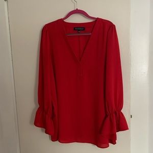 Red peasant style blouse Eloquii